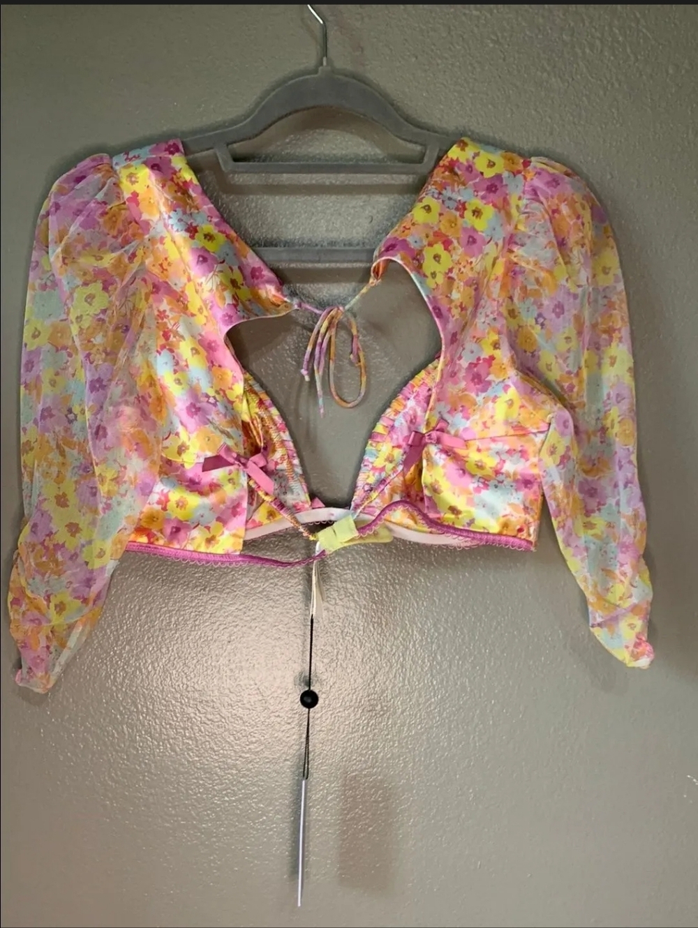For Love & Lemons Pastel Punch Crop Top NWT LG